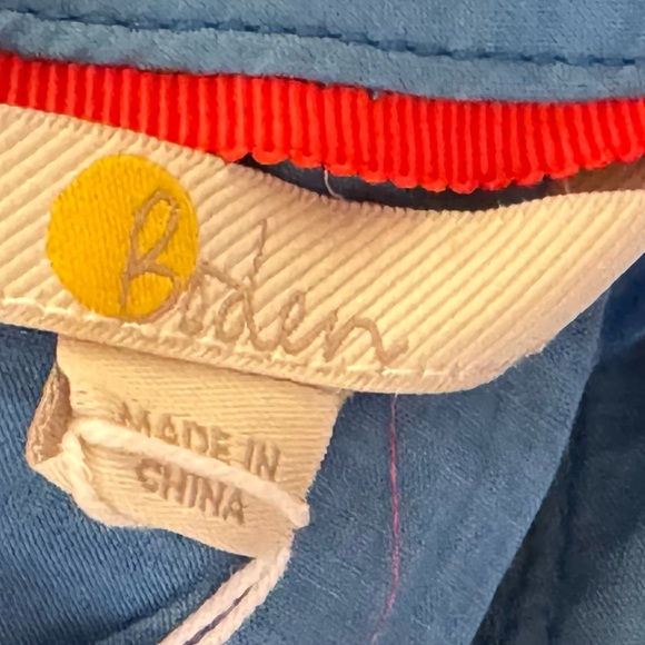 NWT BODEN RUCHED DETAIL MOSAIC BLUE AND POPPY GEO DRESS-SIZE US 6 - Picture 8 of 8